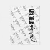 Pittsburgh Skyline Fleece Deken (Voorkant)