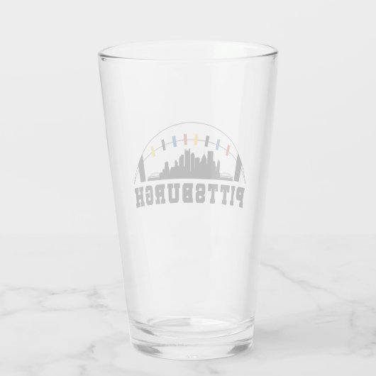 Pittsburgh Skyline Football Glass Glas (Achterkant)