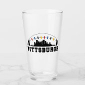 Pittsburgh Skyline Football Glass Glas (Voorkant)
