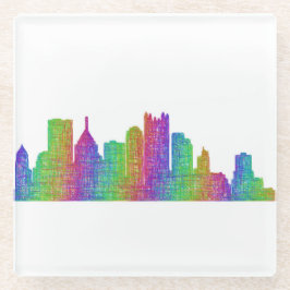 Pittsburgh skyline glazen onderzetter