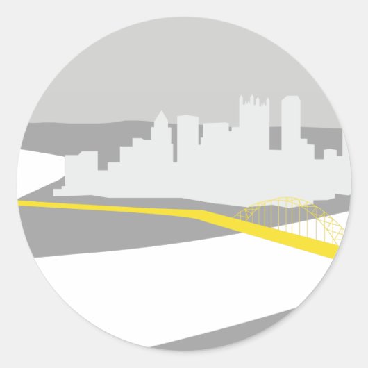 Pittsburgh skyline grafisch ronde sticker (Voorkant)