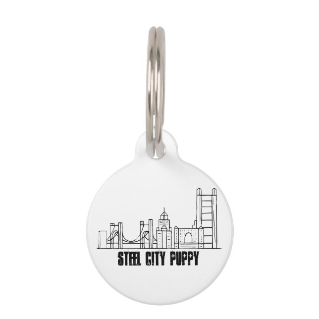 Pittsburgh Skyline Huisdierpenning (Voorkant)
