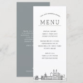 Pittsburgh Skyline | Huwelijksevenement Diner Menu (Voorkant / Achterkant)
