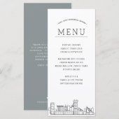 Pittsburgh Skyline | Huwelijksevenement Diner Menu (Voorkant / Achterkant)