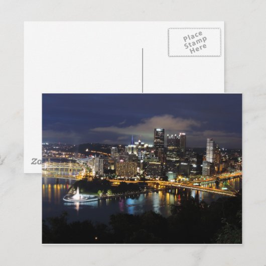 Pittsburgh Skyline in Dusk Briefkaart (Voorkant / Achterkant)