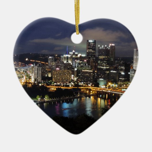 Pittsburgh Skyline in Dusk Keramisch Ornament (Voorkant)