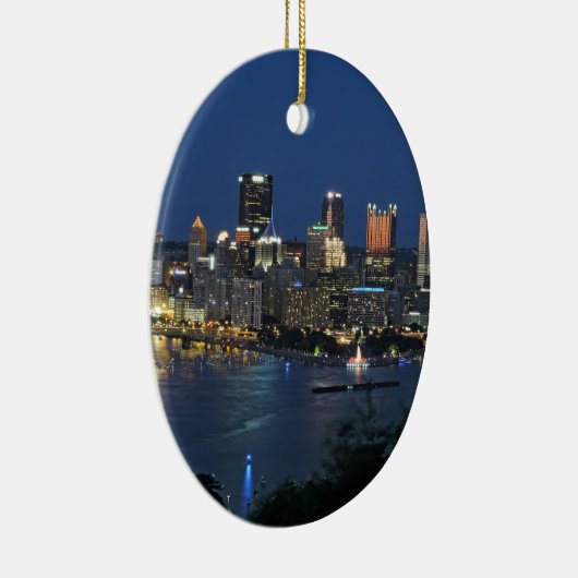 Pittsburgh Skyline in Dusk Keramisch Ornament (Rechts)
