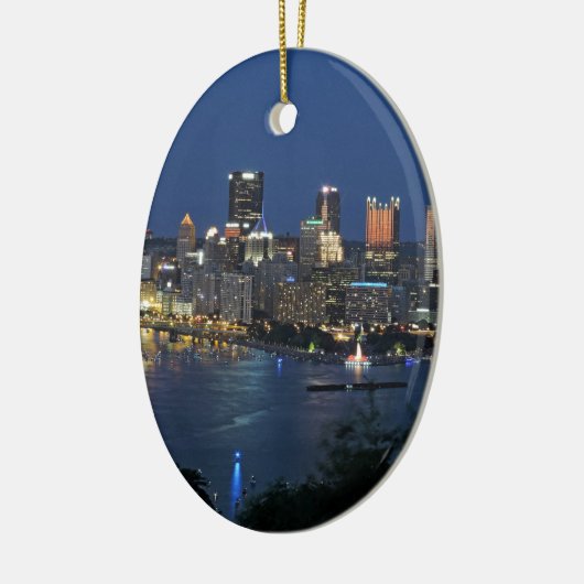 Pittsburgh Skyline in Dusk Keramisch Ornament (Links)