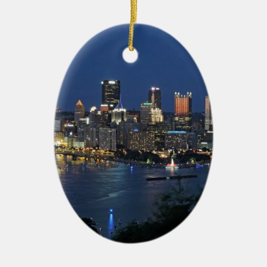 Pittsburgh Skyline in Dusk Keramisch Ornament (Voorkant)