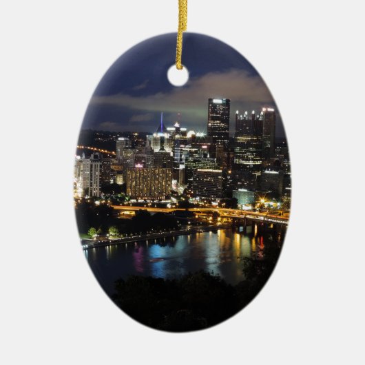Pittsburgh Skyline in Dusk Keramisch Ornament (Voorkant)