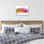 Pittsburgh skyline in watercolor background canvas afdruk (Insitu (Slaapkamer))