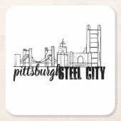 Pittsburgh Skyline Kartonnen Onderzetters (Voorkant)