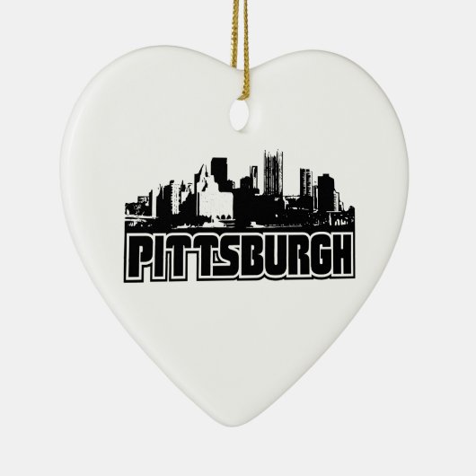 Pittsburgh Skyline Keramisch Ornament (Rechts)