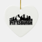 Pittsburgh Skyline Keramisch Ornament (Achterkant)