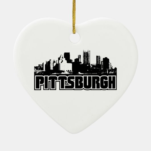 Pittsburgh Skyline Keramisch Ornament (Achterkant)