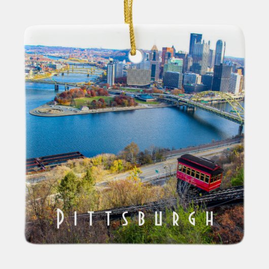 Pittsburgh Skyline Keramisch Ornament (Voorkant)