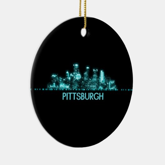 Pittsburgh Skyline Keramisch Ornament (Rechts)