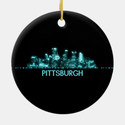 Pittsburgh Skyline Keramisch Ornament (Achterkant)
