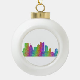 Pittsburgh skyline keramische bal ornament