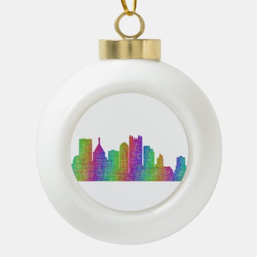 Pittsburgh skyline keramische bal ornament (Voorkant)