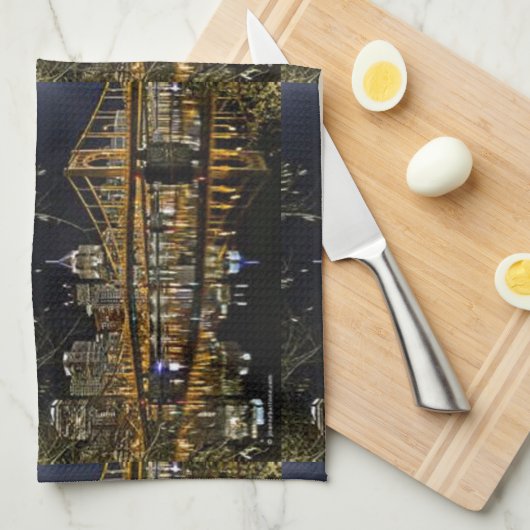 PITTSBURGH SKYLINE KITCHEN TOWEL TERRIBLE THEEDOEK (Quarter Fold)