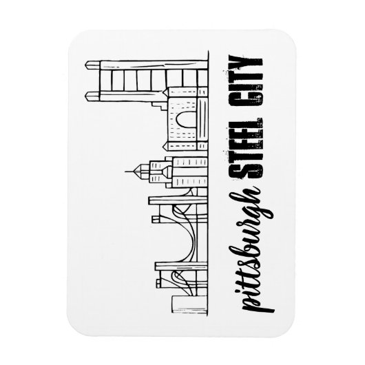 Pittsburgh Skyline Magneet (Verticaal)