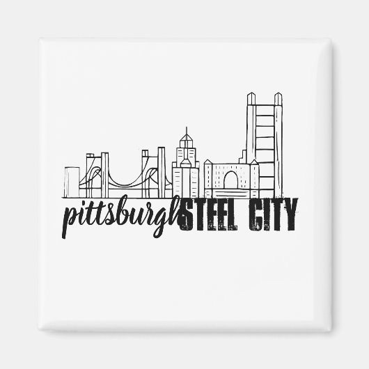 Pittsburgh Skyline Magneet (Voorkant)