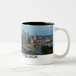 Pittsburgh skyline-mok voor koffie tweekleurige koffiemok