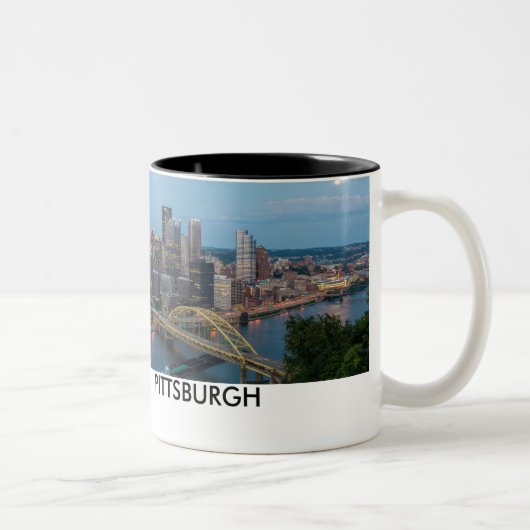 Pittsburgh skyline-mok voor koffie tweekleurige koffiemok (Rechts)