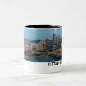 Pittsburgh skyline-mok voor koffie tweekleurige koffiemok (Center)