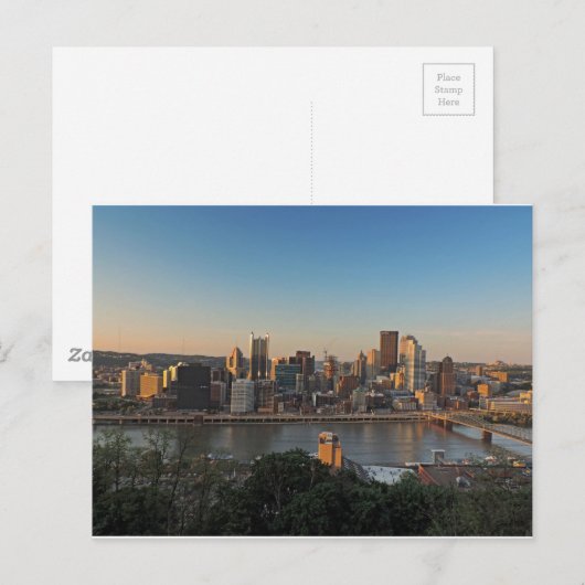 Pittsburgh Skyline op Sunset Briefkaart (Voorkant / Achterkant)