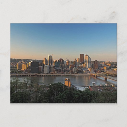 Pittsburgh Skyline op Sunset Briefkaart (Voorkant)
