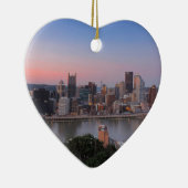 Pittsburgh Skyline op Sunset Keramisch Ornament (Rechts)