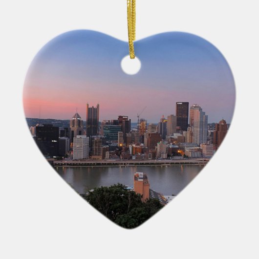 Pittsburgh Skyline op Sunset Keramisch Ornament (Voorkant)