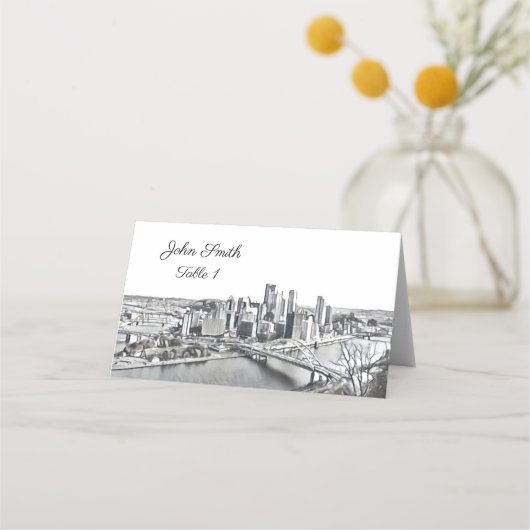 Pittsburgh Skyline Place Cards Plaatskaartje (Voorkant)