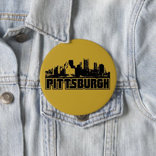 Pittsburgh Skyline Ronde Button 4,0 Cm (In situ)