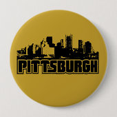 Pittsburgh Skyline Ronde Button 4,0 Cm (Voorkant)