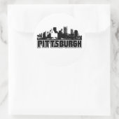 Pittsburgh Skyline Ronde Sticker (Tas)