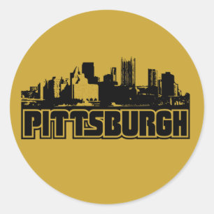 Pittsburgh Skyline Ronde Sticker