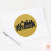 Pittsburgh Skyline Ronde Sticker (Envelop)