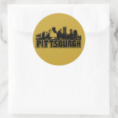Pittsburgh Skyline Ronde Sticker (Tas)