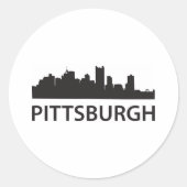 Pittsburgh Skyline Ronde Sticker (Voorkant)
