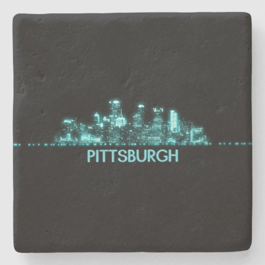 Pittsburgh Skyline Stenen Onderzetter (Voorkant)