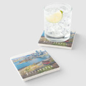 Pittsburgh Skyline Stenen Onderzetter (Zijkant)