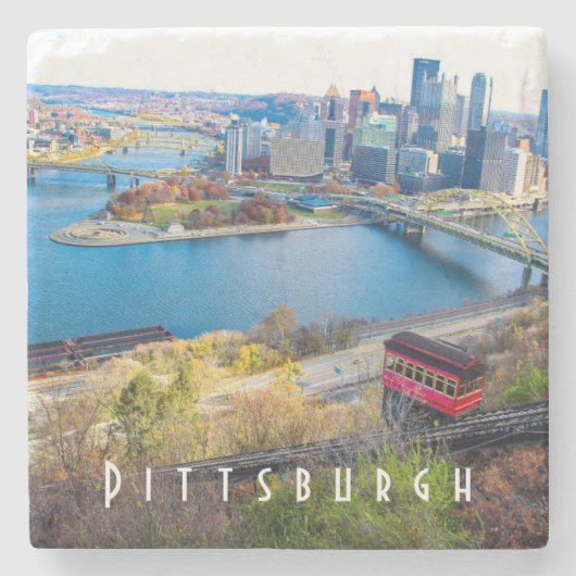 Pittsburgh Skyline Stenen Onderzetter (Voorkant)