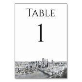 Pittsburgh Skyline Table Numbers Kaart (Voorkant)