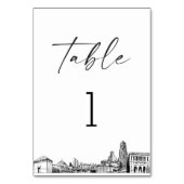 Pittsburgh Skyline Tafelnummer 3.5x5 Kaart (Achterkant)