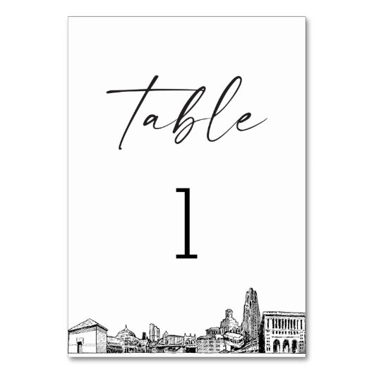 Pittsburgh Skyline Tafelnummer 3.5x5 Kaart (Voorkant)