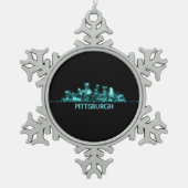 Pittsburgh Skyline Tin Sneeuwvlok Ornament (Voorkant)