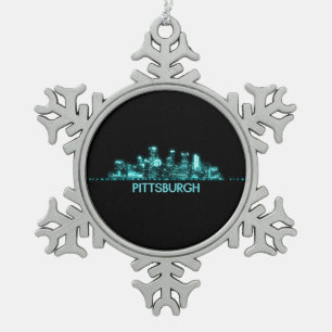 Pittsburgh Skyline Tin Sneeuwvlok Ornament